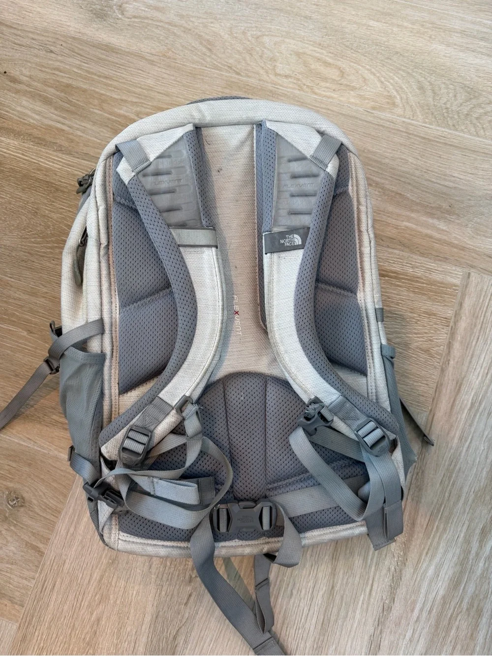 The North Face Light Gray and Dark Gray Backpack